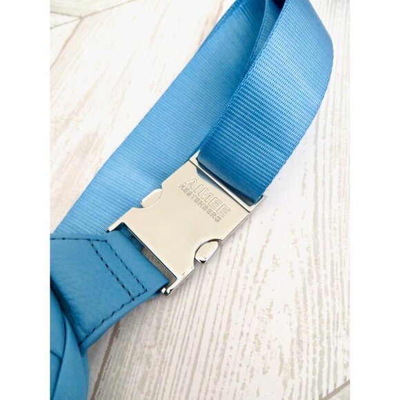 NEW! Aimee Kestenberg 100% Leather Milan Bum Bag Ice Breaker Blue - Picture 3 of 6